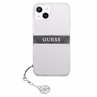 Guess GUHCP13SKB4GGR iPhone 13 mini 5.4" Läbipaistev kõvakaaneline 4G Hall rihmaga võlu