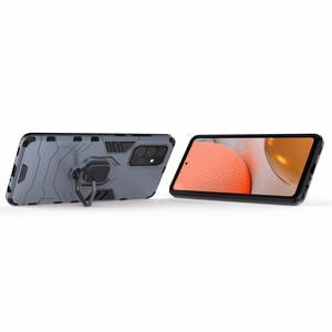 Ring Armor Case Kickstand Tough Rugged Cover for Samsung Galaxy A72 4G sinine