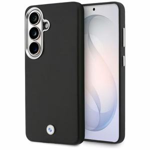 Чехол BMW Sign Metal Logo MagSafe для Samsung Galaxy S26+, чёрный