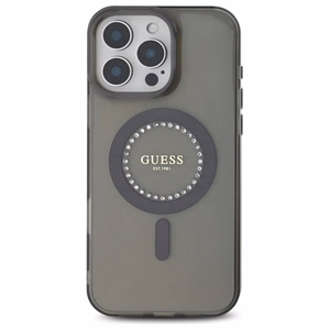 Guess IML Rhinestones MagSafe Ümbris jaoks iPhone 16 Pro Max - Must