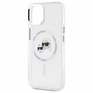 Karl Lagerfeld IML Metal Karl&Choupette Head MagSafe iPhone 14 Ümbris - valge