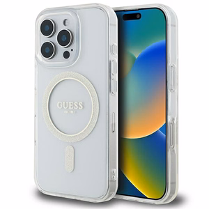 Guess IML Glitter Circle MagSafe Ümbris jaoks iPhone 16 Pro Max - Clear