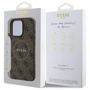 Guess 4G Ring Classic Logo MagSafe Ümbris jaoks iPhone 16 Pro Max - Brown
