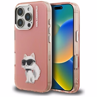Karl Lagerfeld IML Aquarelle Choupette & Logo Ümbris jaoks iPhone 16 Pro Max - roosa