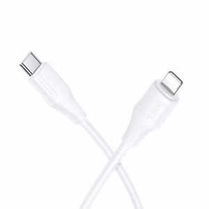 Silicone Kaabel USB A to Lightning Hoco 27W 1 m X124 valge