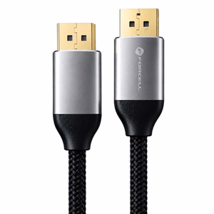 Forcell DisplayPort 2.1 kaabel, 16K/60 Hz, 8K/120 Hz, 4K/240 Hz, HDR, Ethernet, G-SYNC/FreeSync, 80 Gbit/s, 2 m – must
