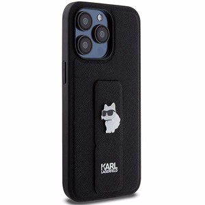 Karl Lagerfeld Gripstand Saffiano Choupette Pins ümbris jaoks iPhone 13 Pro Max - must