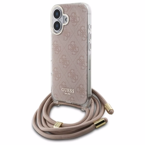 Guess Crossbody Cord 4G Print iPhone 16 Ümbris - roosa