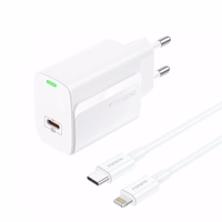 FONENG võrgulaadija EU65 PD 20W 1xUSB-C + kaabel USB-C - Lightning valge