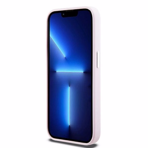 DKNY Liquid Silicone Small Metal Logo MagSafe ümbris jaoks iPhone 14 Pro - roosa