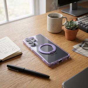Case for Samsung A37 Frame Circle Stand compatible with MagSafe purple