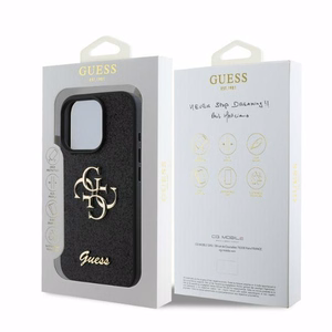 Guess Fixed Glitter Big 4G ümbris jaoks iPhone 16 Pro Max - must