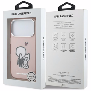 Karl Lagerfeld Karl & Choupette Back MagSafe Ümbris for iPhone 17 Pro Max - roosa