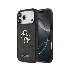 Case Guess PU 4G Metal Logo Apple iPhone 18 Pro Max grey