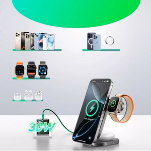 Juhtmevaba laadija Joyroom JR-W17 3in1 must 15W Qi2 (iPhone / Apple Watch / Airpods)