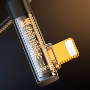Joyroom S-UL012A6 gaming Lightning / USB-A 90° kaabel, 2,4A, 1,2 m, must