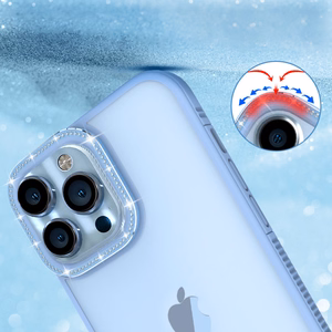 Kingxbar Sparkle seeria ümbris iPhone 13 Pro kristallidega tagakate sinine
