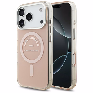 Karl Lagerfeld IML Karl RSG Logo MagSafe Ümbris jaoks iPhone 17 Pro - Roosa