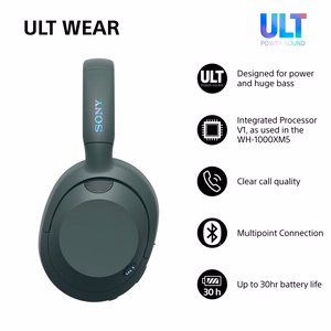 Sony ULT WEAR – juhtmevabad Bluetooth-kõrvaklapid ULT POWER SOUND, sügava bassi, mürasummutuse ja kuni 30 h akuga