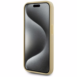 Karl Lagerfeld Wrinkled Metal Signature iPhone 15 Pro Max Ümbris - Kuldne