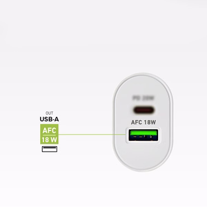 SBS TETRPD20W 20W USB-A USB-C Wall Laadija koos Power Delivery - valge