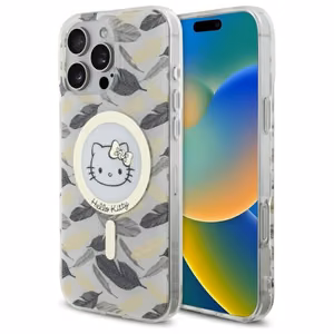 Hello Kitty IML Golden Leaves MagSafe Ümbris jaoks iPhone 16 Pro Max - Valge