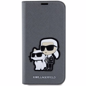 Karl Lagerfeld KLBKP14SSANKCPG iPhone 14 6.1" bookcase hõbedane/hõbedane Saffiano Karl & Choupette