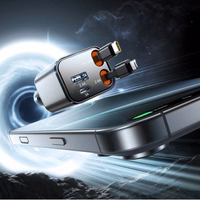 Autolaadija Joyroom "JR-CCL05" must 30W (1xPD / 1xQC3.0) + "Lightning" ja "Type-C" kaabel