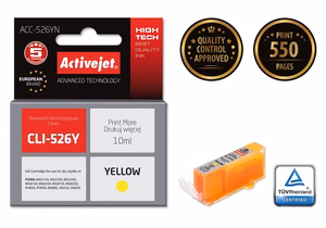 Activejet ACC-526YN – kollane tindikassett, asendab Canon CLI-526Y, 10 ml, Supreme