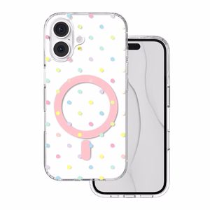 Bubble Dots Mag чехол для iphone 16 6,1", белый