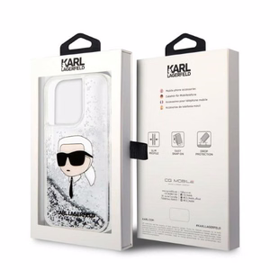 Karl Lagerfeld KLHCP14LLNKHCH iPhone 14 Pro 6.1" hõbedane/hõbedane hardcase Glitter Karl Head