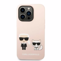 Karl Lagerfeld KLHMP14LSSKCI iPhone 14 Pro 6.1 "hardcase light roosa / light roosa Silicone Karl & Choupette Magsafe
