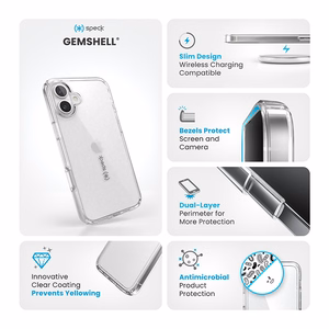 Läbipaistev Speck GemShell ümbris iPhone 16 Plusile