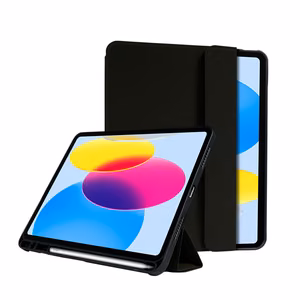 Чехол-книжка Crong FlexFolio для iPad 11" (2025) / iPad 10.9" (2022), с держателем для Apple Pencil, чёрный