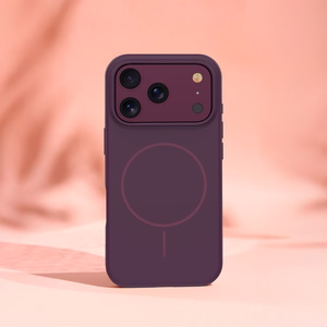 Thin Mag silikoonümbris iPhone 17 Pro 6,3″ / iPhone 18 Pro 6,3″ jaoks, tumekirsipunane