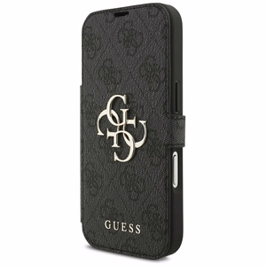 Guess Book 4G Metal Logo klappümbris iPhone 18 Pro / 17 Pro jaoks, must
