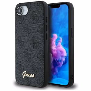 Guess 4G Script Logo MagSafe ümbris jaoks iPhone 16e - must