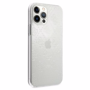 Guess GUHCP12M3D4GTR iPhone 12/12 Pro 6.1" прозрачный жёсткий чехол 4G 3D Pattern Collection