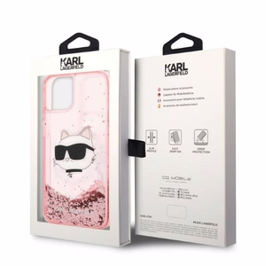 Чехол Karl Lagerfeld Glitter Choupette Head для iPhone 14 Plus — розовый