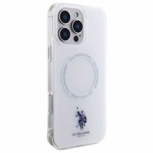 US Polo IML Ring MagSafe iPhone 16 Pro Ümbris - valge