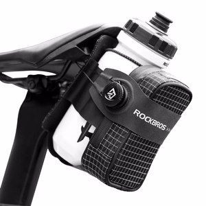 Rockbros P010 0.2L jalgratta sadulakott 0.6L pudelihoidikuga - must
