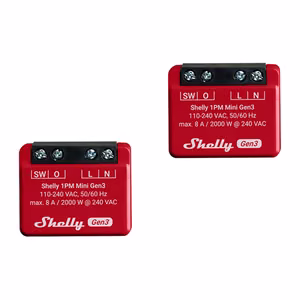 Shelly 1PM Mini Gen4 Zigbee/Matter kontrollerite komplekt (2 tk)