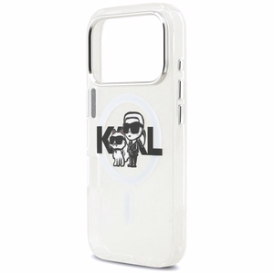 Karl Lagerfeld IML Glitter Karl & Choupette Sketch Logo MagSafe Ümbris jaoks iPhone 17 Pro - Clear