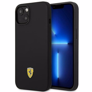 Ferrari FEHCP14SSIBBK iPhone 14 6.1" must/must hardcase Silicone Metal Logo