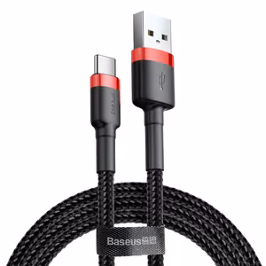 Baseus cable Cafule USB - USB-C 1,0 m 3A punane-must