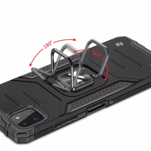 Wozinsky Ring Armor Case Kickstand Tough Rugged Cover for Samsung Galaxy A22 4G hõbedane