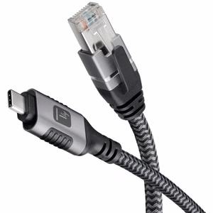 Techly ICOC U3C-RJ45-030 võrgukaabel Hõbedane, Must 3 m Cat6 F/UTP (FTP)