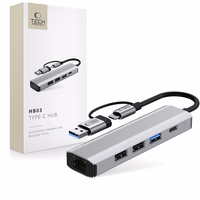 Tech-Protect HB03 HUB Adapter 5in1 USB-C + USB2.0 + USB3.0 + RJ45 - hall