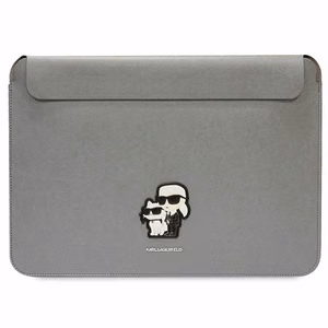 Karl Lagerfeld Saffiano Karl&Choupette ümbris jaoks a 16" laptop - hõbedane