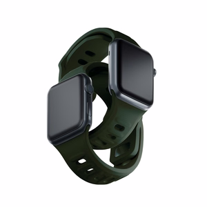 3mk silikoonrihm Apple Watchile, 42/44/45/46/49 mm, tumeroheline, suur suurus